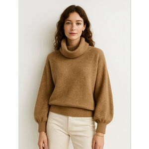 Aritzia The Group Babaton Adichie Sweater Camel Alpaca Wool Blend Cowl Neck S